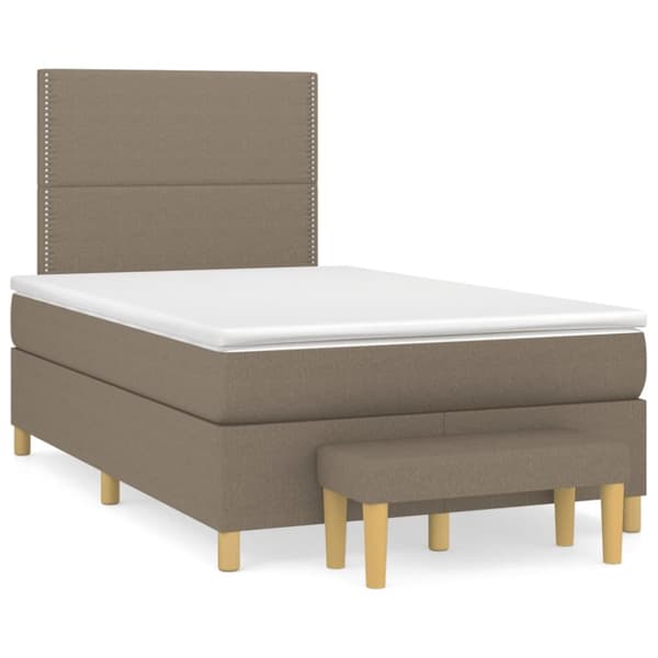 Ramsäng med madrass taupe 120x200 cm tyg