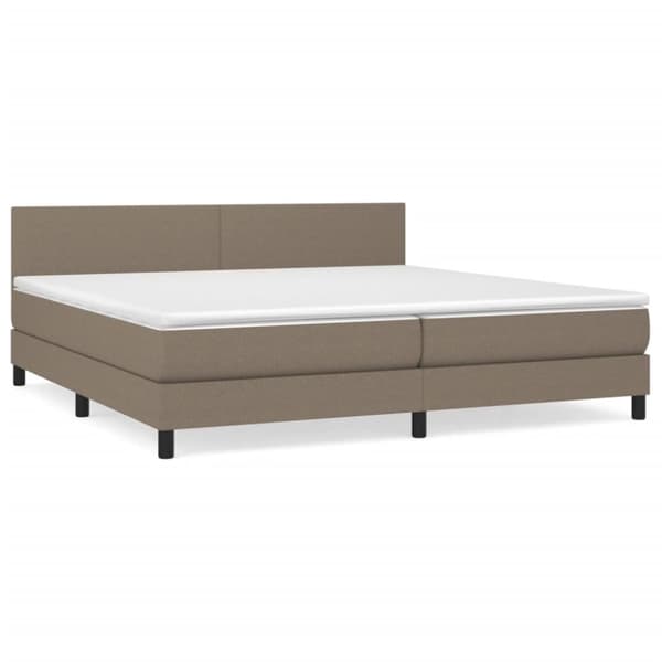 Ramsäng med madrass taupe 200x200 cm tyg