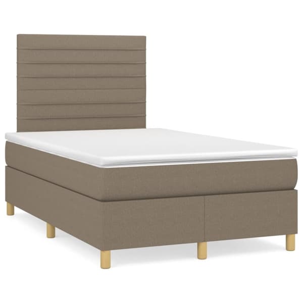 Ramsäng med madrass taupe 120x200 cm tyg