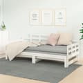 Miniatyrbild 1 av 2: Bäddsoffa vit massiv furu 2x(90x190) cm