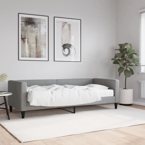 Dagbädd med madrass ljusgrå 80x200 cm tyg