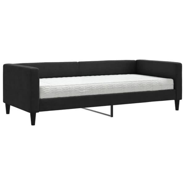 Dagbädd med madrass svart 90x200 cm tyg