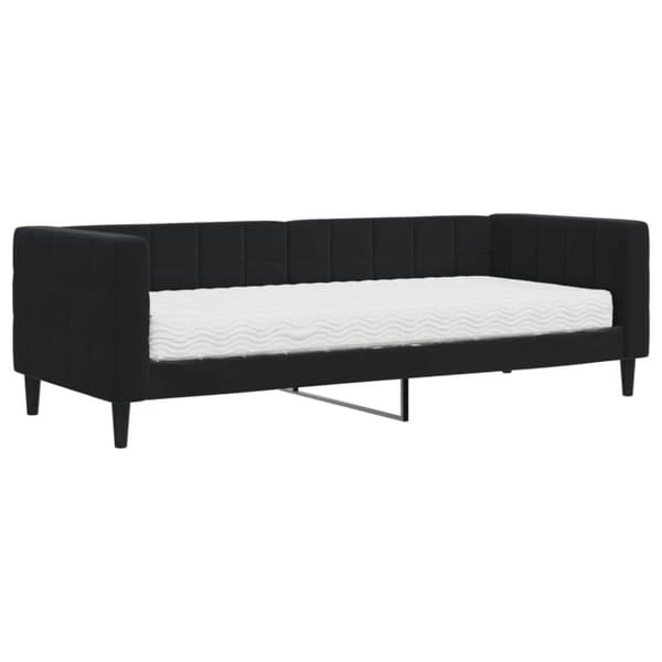 Dagbädd med madrass svart 80x200 cm sammet