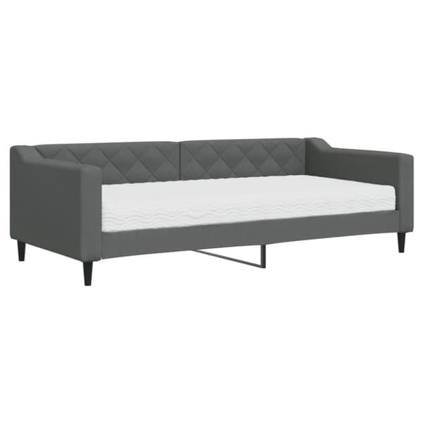 Dagbädd med madrass mörkgrå 90x200 cm tyg