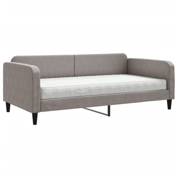 Dagbädd med madrass taupe 100x200 cm tyg