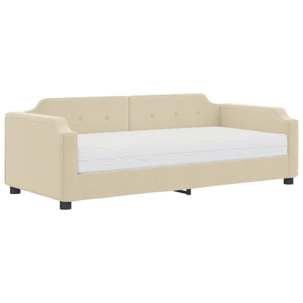 Dagbädd med madrass beige 80x200 cm tyg