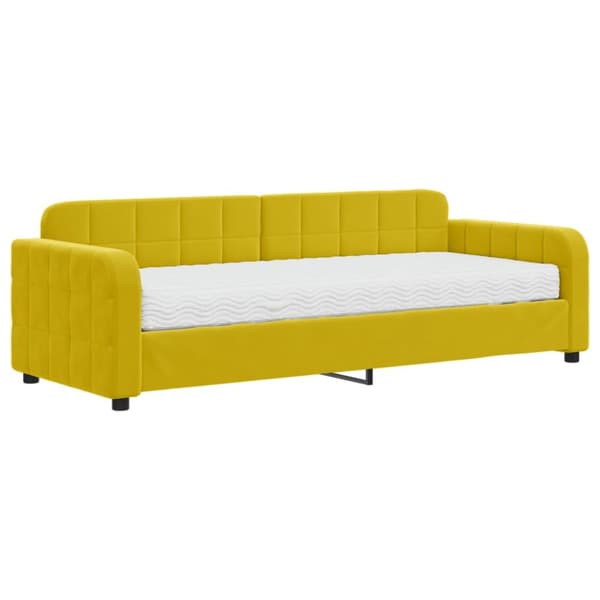 Dagbädd med madrass gul 80x200 cm sammet