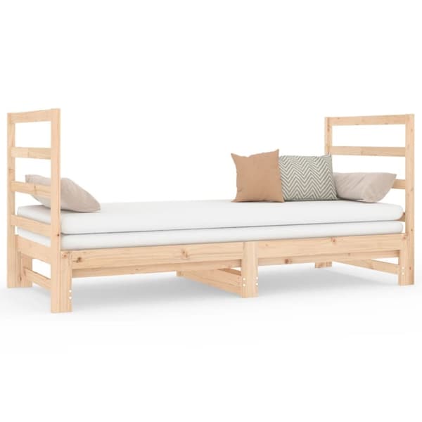 Utdragbar dagbädd 2x(90x190) cm massiv furu