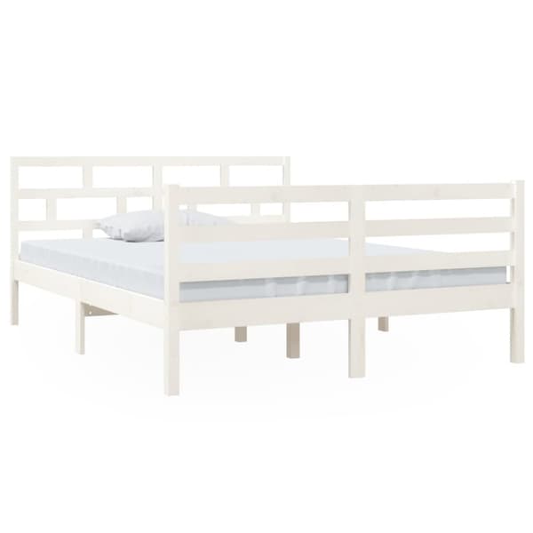 Sängram vit massiv furu 140x190 cm