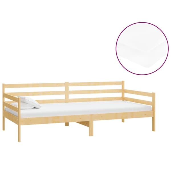 Dagbädd med madrass 90x200 cm massiv furu