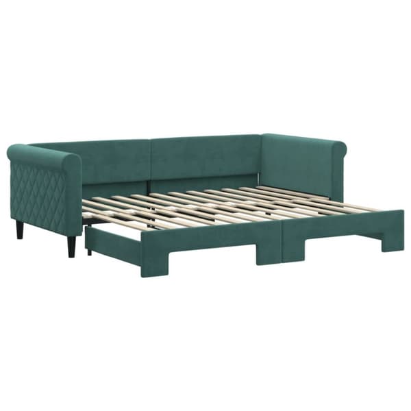 Dagbädd utdragbar mörkgrå 90x200 cm sammet