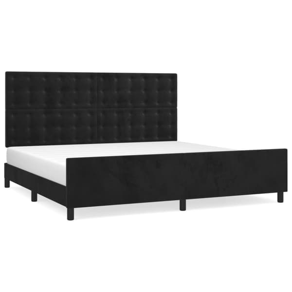 Sängram utan madrass svart 200x200 cm sammet