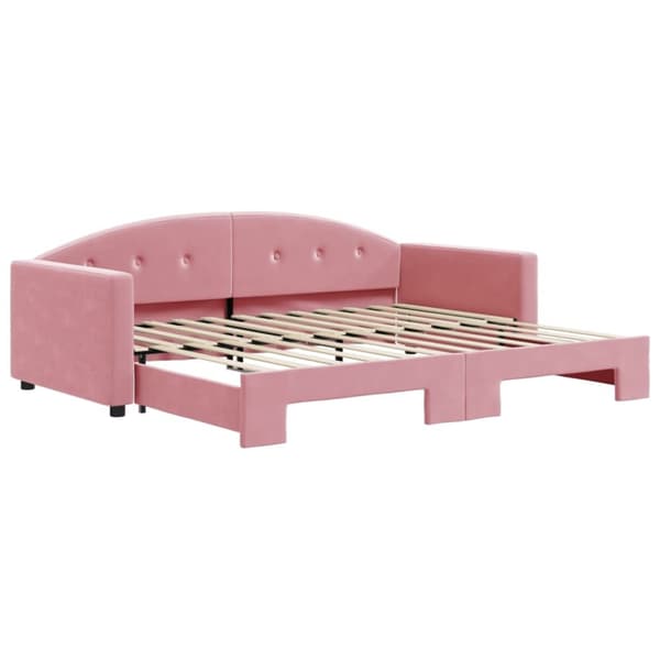 Dagbädd utdragbar rosa 90x200 cm sammet