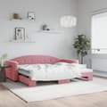 Miniatyrbild 1 av 2: Dagbädd utdragbar rosa 90x200 cm sammet