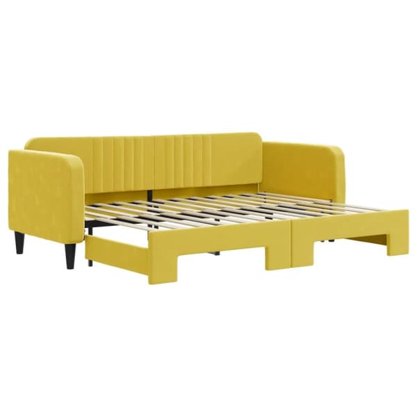 Dagbädd utdragbar gul 80x200 cm sammet