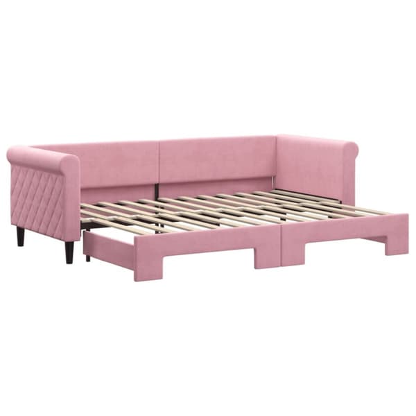 Dagbädd utdragbar rosa 80x200 cm sammet