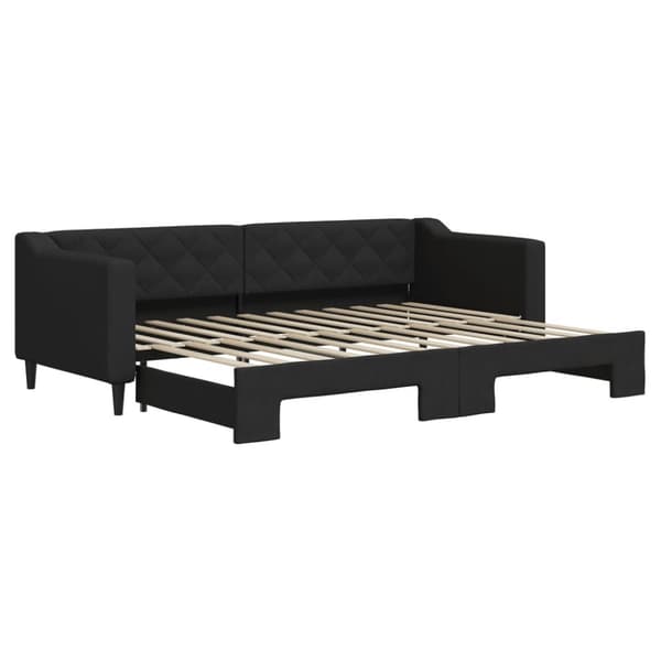 Dagbädd utdragbar svart 80x200 cm tyg