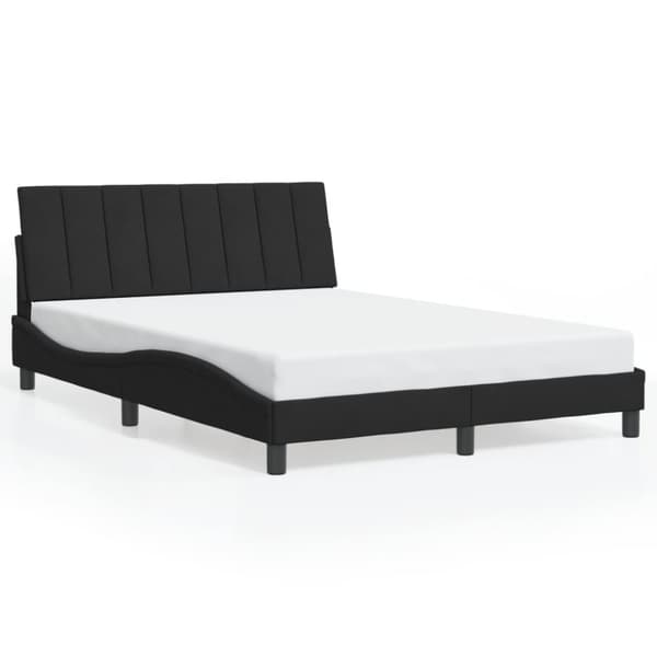 Sängram utan madrass svart 120x200 cm sammet