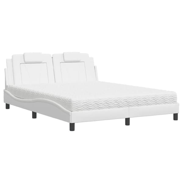 Säng med madrass vit 160x200 cm konstläder