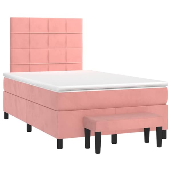 Ramsäng med madrass rosa 120x190 cm sammet