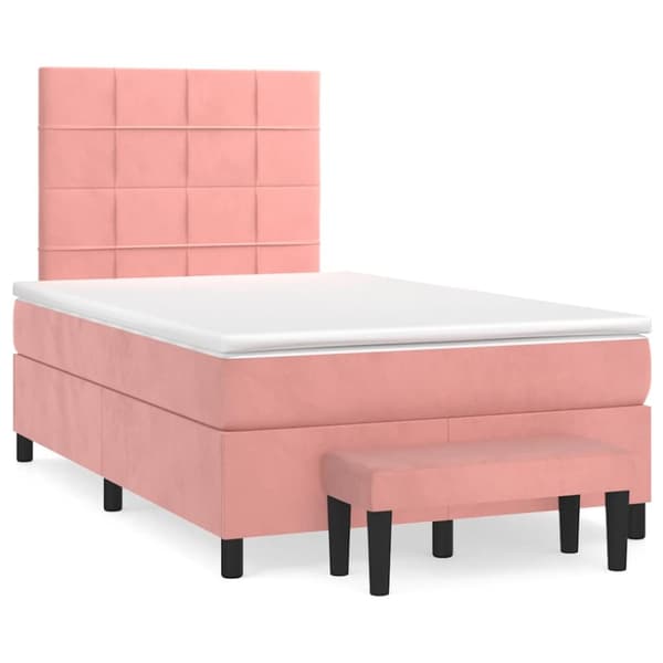 Ramsäng med madrass rosa 120x190 cm sammet