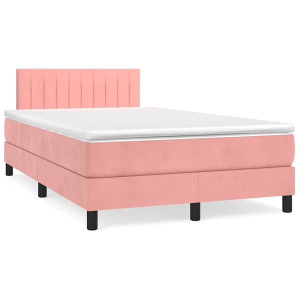 Ramsäng med madrass rosa 120x190 cm sammet