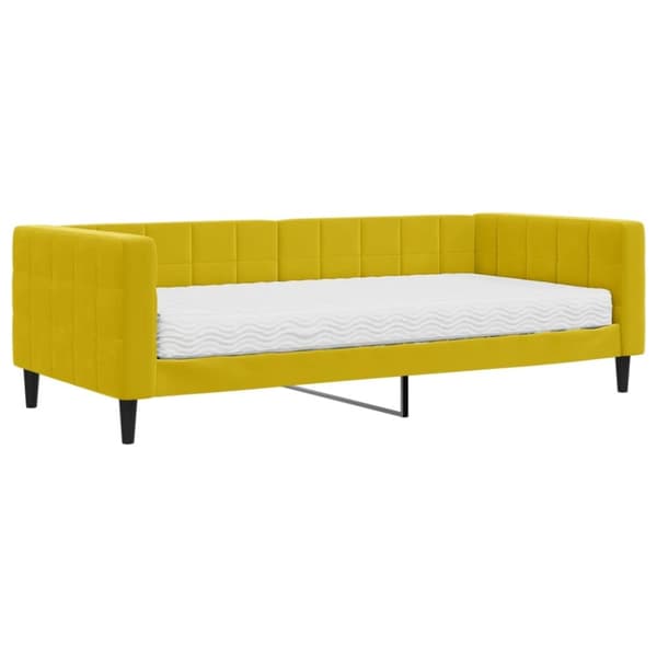 Dagbädd med madrass gul 90x200 cm sammet
