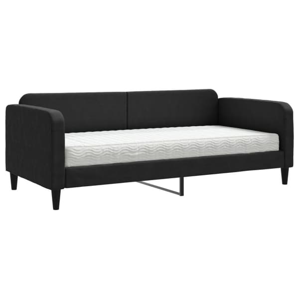 Dagbädd med madrass svart 90x190 cm tyg