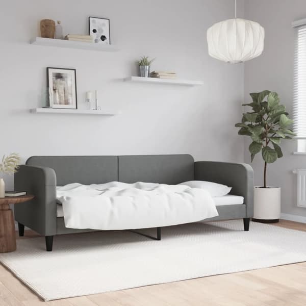 Dagbädd mörkgrå 90x200 cm tyg