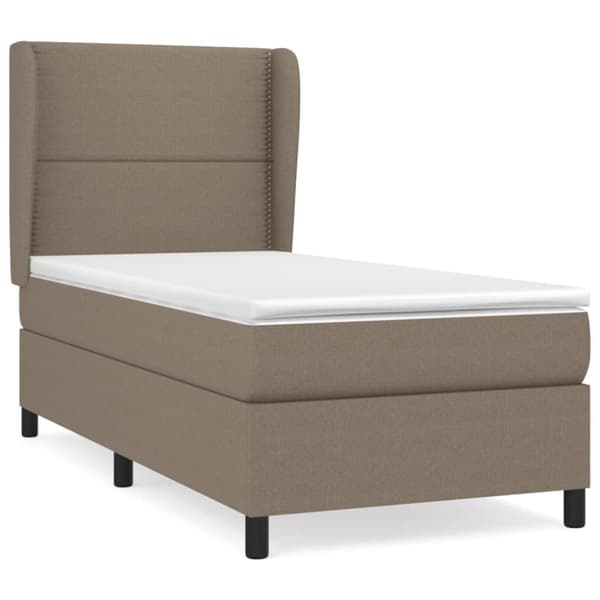 Ramsäng med madrass taupe 100x200 cm tyg