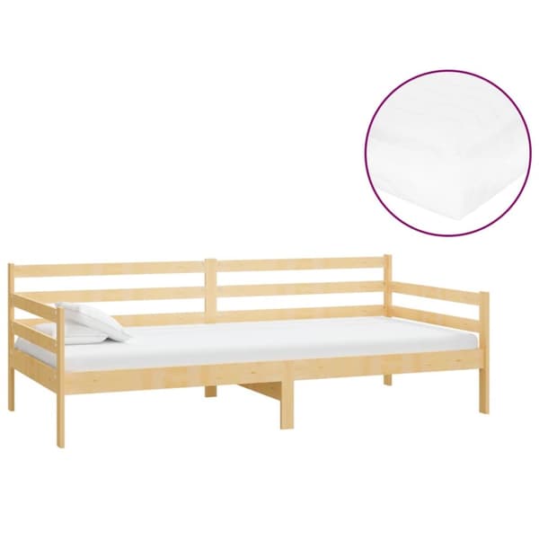 Dagbädd med madrass 90x200 cm massiv furu