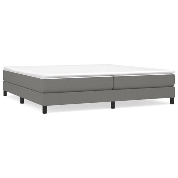 Ramsäng med madrass mörkgrå 200x200 cm tyg