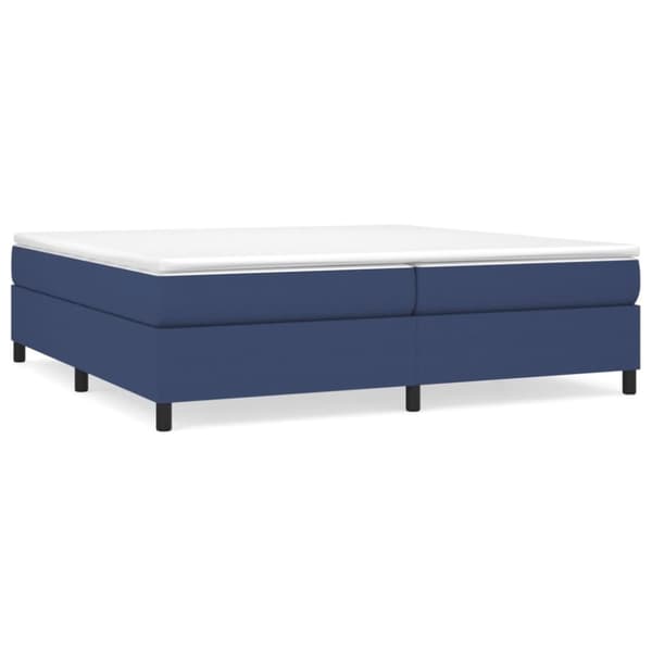 Ramsäng med madrass blå 200x200 cm tyg
