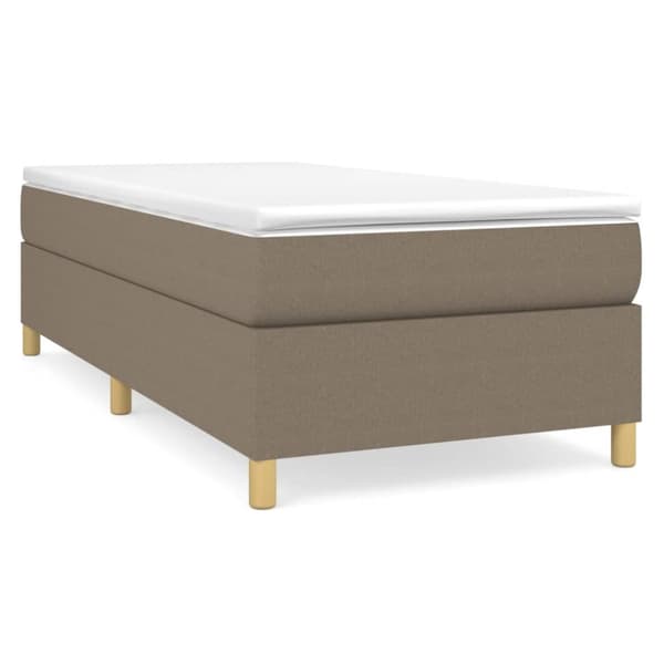 Ramsäng med madrass taupe 100x200 cm tyg