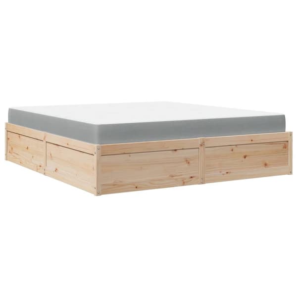 Säng med madrass 180x200 cm massiv furu