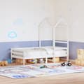 Miniatyrbild 1 av 2: Dagbädd med tak vit 90x200 cm massiv furu