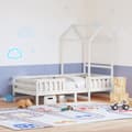 Miniatyrbild 1 av 2: Sängram med tak vit 90x190 cm massiv furu