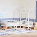 Miniatyrbild 1 av 2: Dagbänk med bänk och tak vit 90x200 cm massiv furu