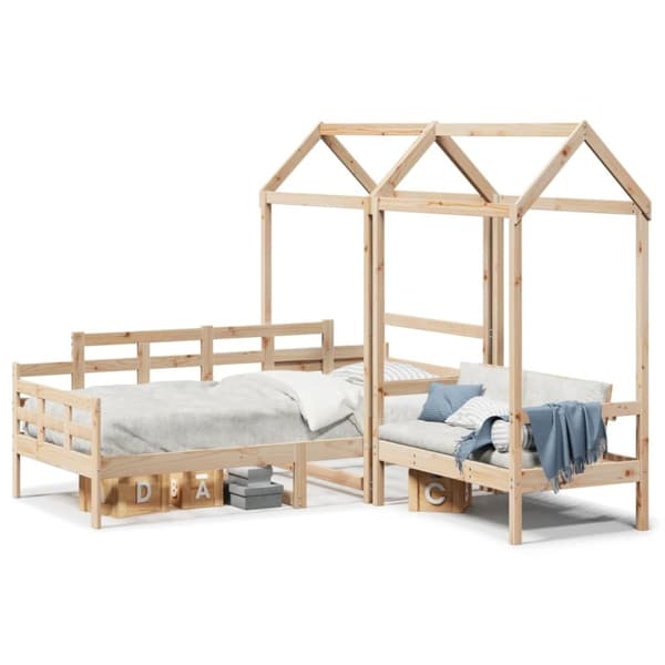 Dagbänk med bänk och tak 90x200 cm massiv furu