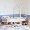 Miniatyrbild 1 av 2: Dagbädd med tak vit 90x190 cm massiv furu