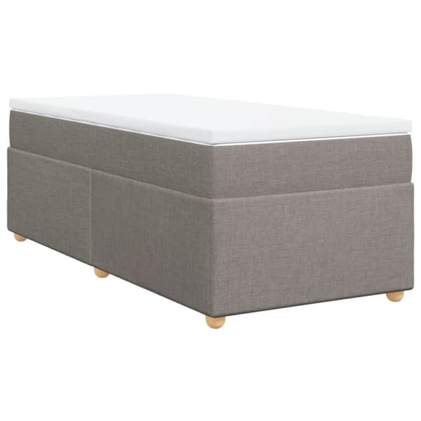 Ramsäng med madrass taupe 90x200 cm tyg