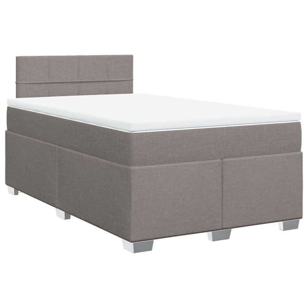 Ramsäng med madrass taupe 120x190 cm tyg