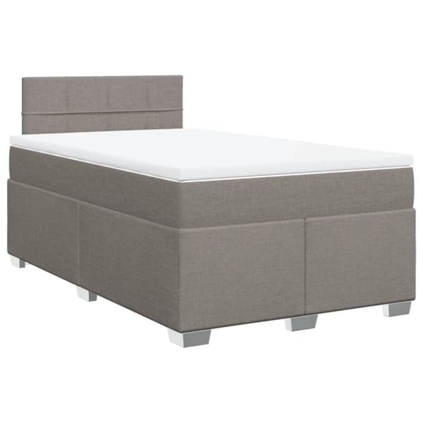 Ramsäng med madrass taupe 120x200 cm tyg