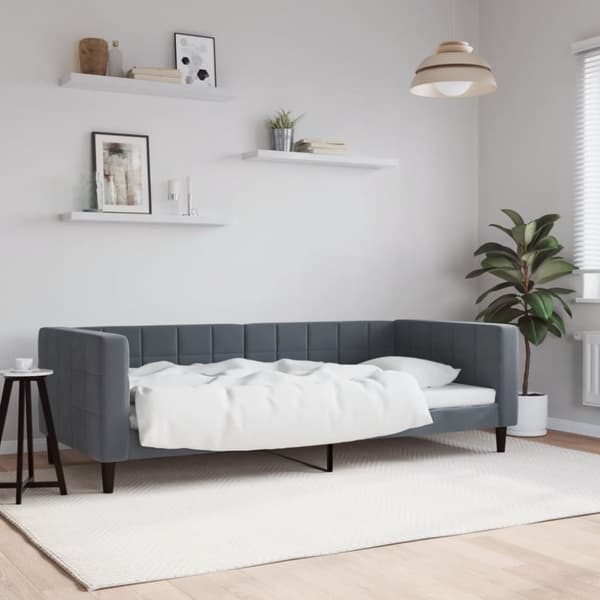 Dagbädd mörkgrå 90x190 cm sammet
