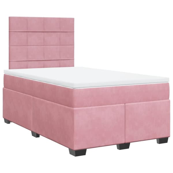 Ramsäng med madrass rosa 120x200 cm sammet