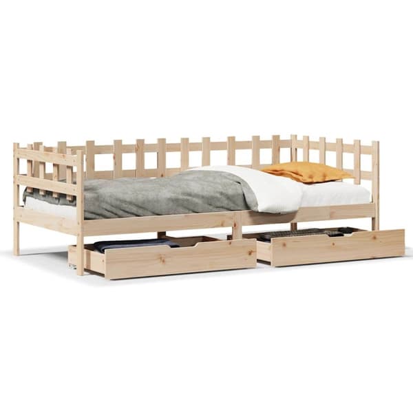 Dagbädd med lådor 80x200 cm massiv furu