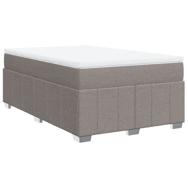 Ramsäng med madrass taupe 120x200 cm tyg