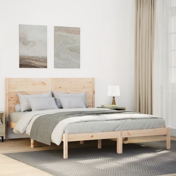 Sängram utan madrass extra lång 160x220 cm massivt trä
