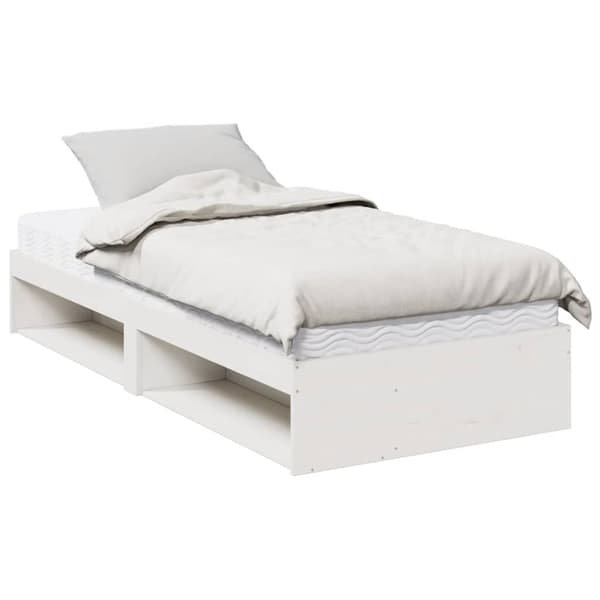 Dagbädd med madrass vit 100x200 cm massiv trä furu