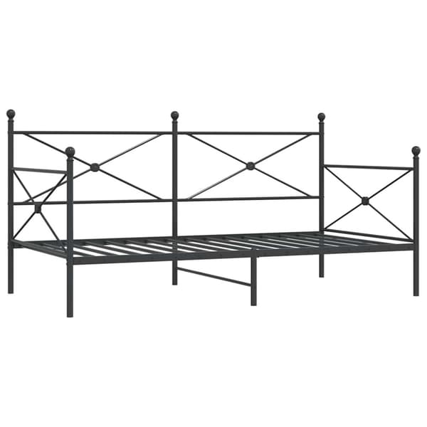 Dagbädd utan madrass svart 100x200 cm stål